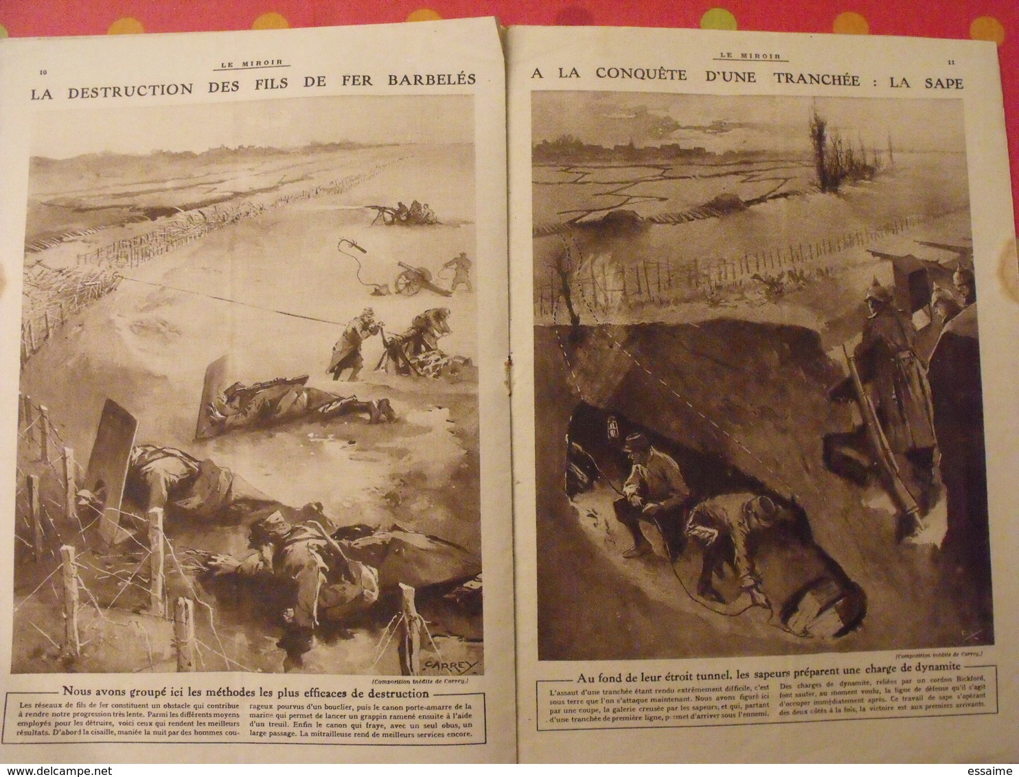 7 n° de "Le miroir". 1915.  l'actualité de l'époque très illustrée pendant la guerre 14-18. nombreuses photos