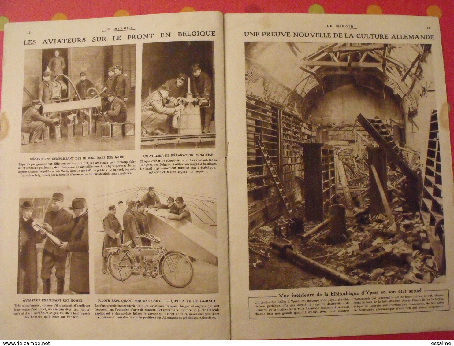 7 n° de "Le miroir". 1915.  l'actualité de l'époque très illustrée pendant la guerre 14-18. nombreuses photos