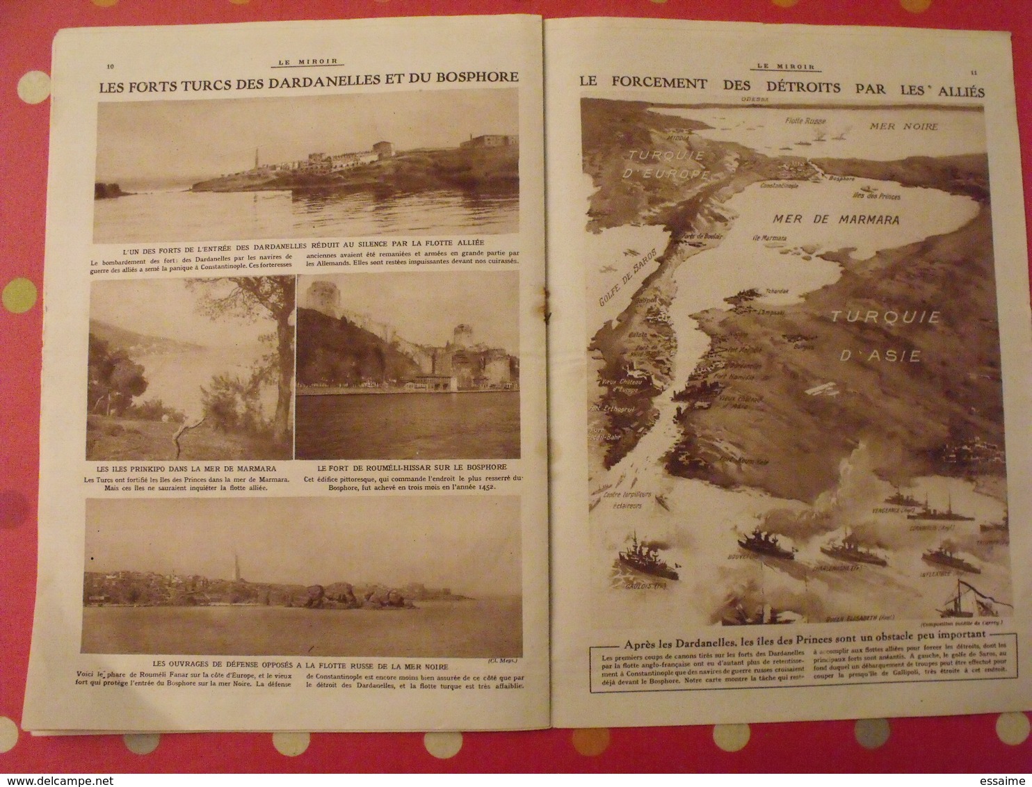 7 n° de "Le miroir". 1915.  l'actualité de l'époque très illustrée pendant la guerre 14-18. nombreuses photos