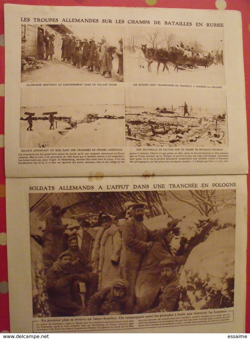 7 n° de "Le miroir". 1915.  l'actualité de l'époque très illustrée pendant la guerre 14-18. nombreuses photos