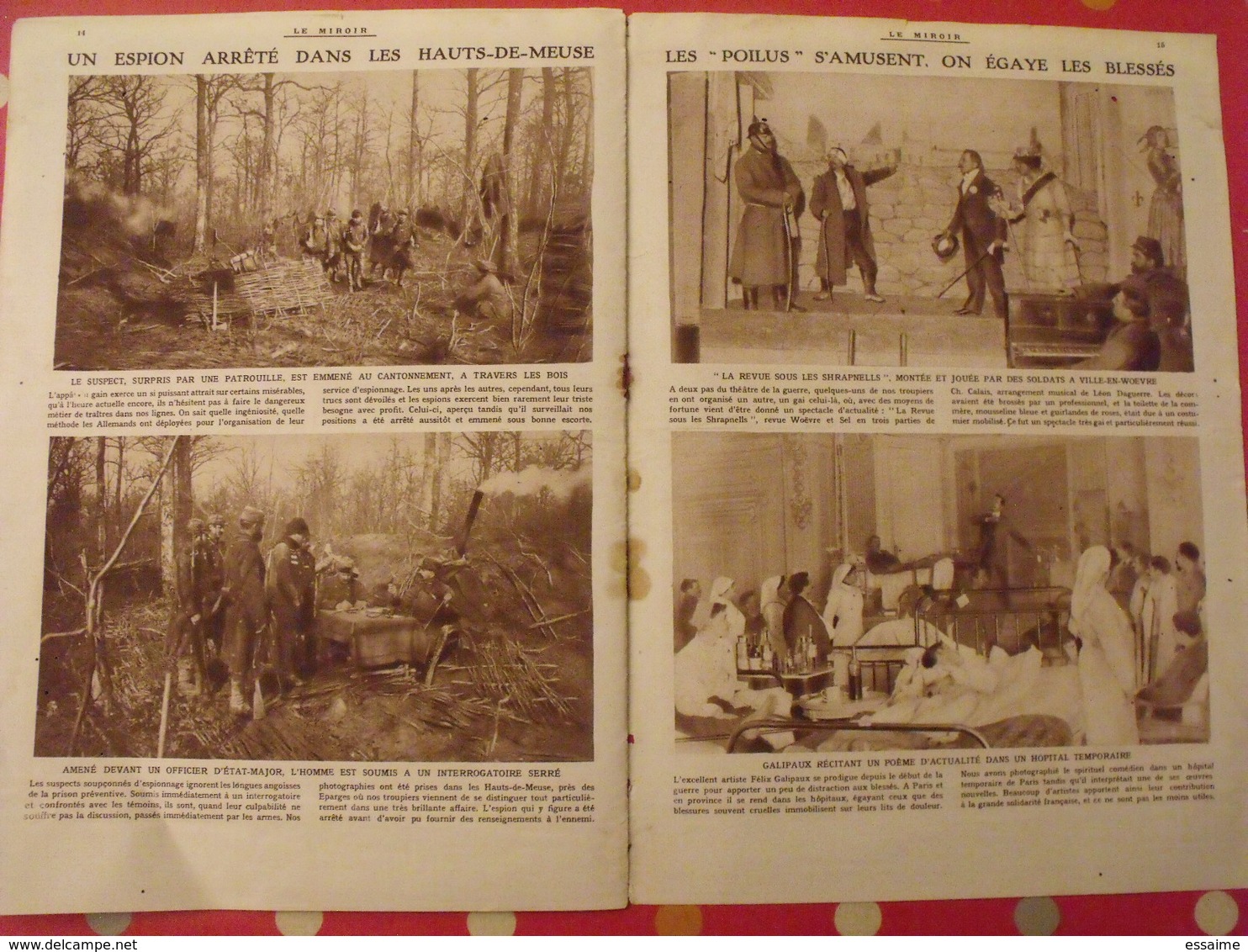 7 n° de "Le miroir". 1915.  l'actualité de l'époque très illustrée pendant la guerre 14-18. nombreuses photos