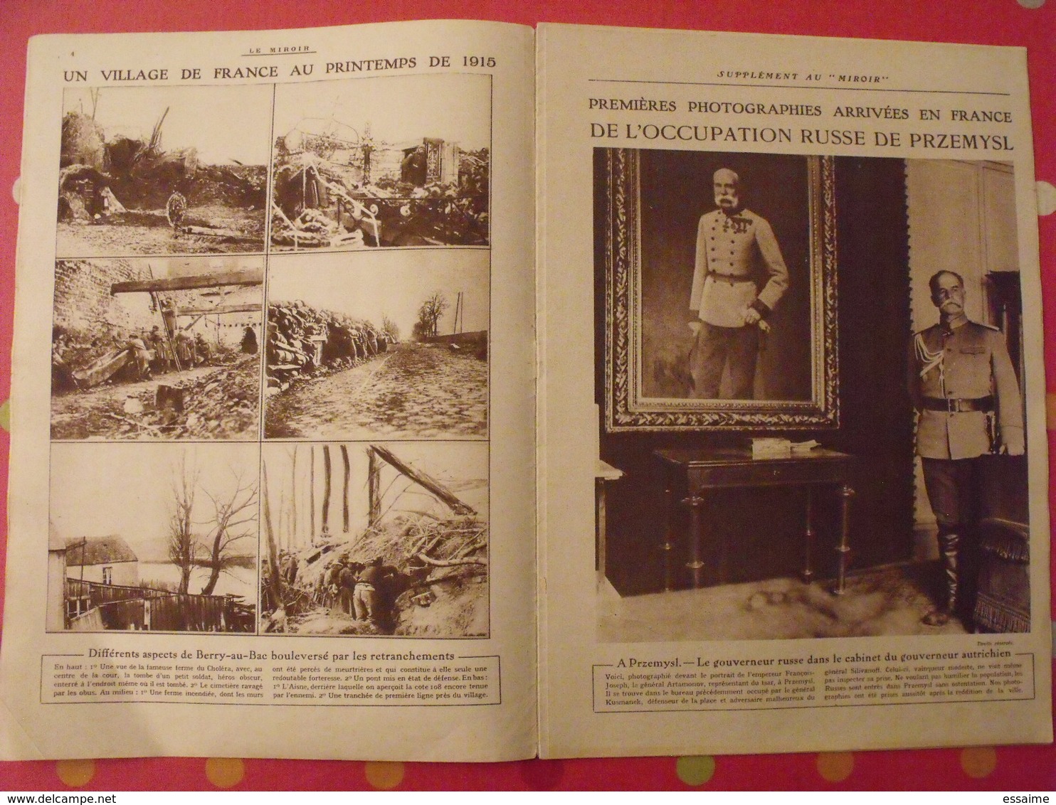 7 n° de "Le miroir". 1915.  l'actualité de l'époque très illustrée pendant la guerre 14-18. nombreuses photos