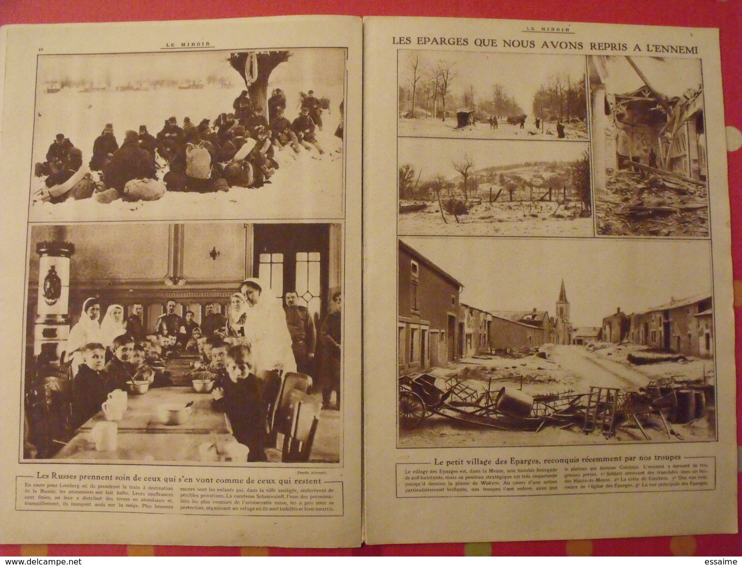 7 n° de "Le miroir". 1915.  l'actualité de l'époque très illustrée pendant la guerre 14-18. nombreuses photos