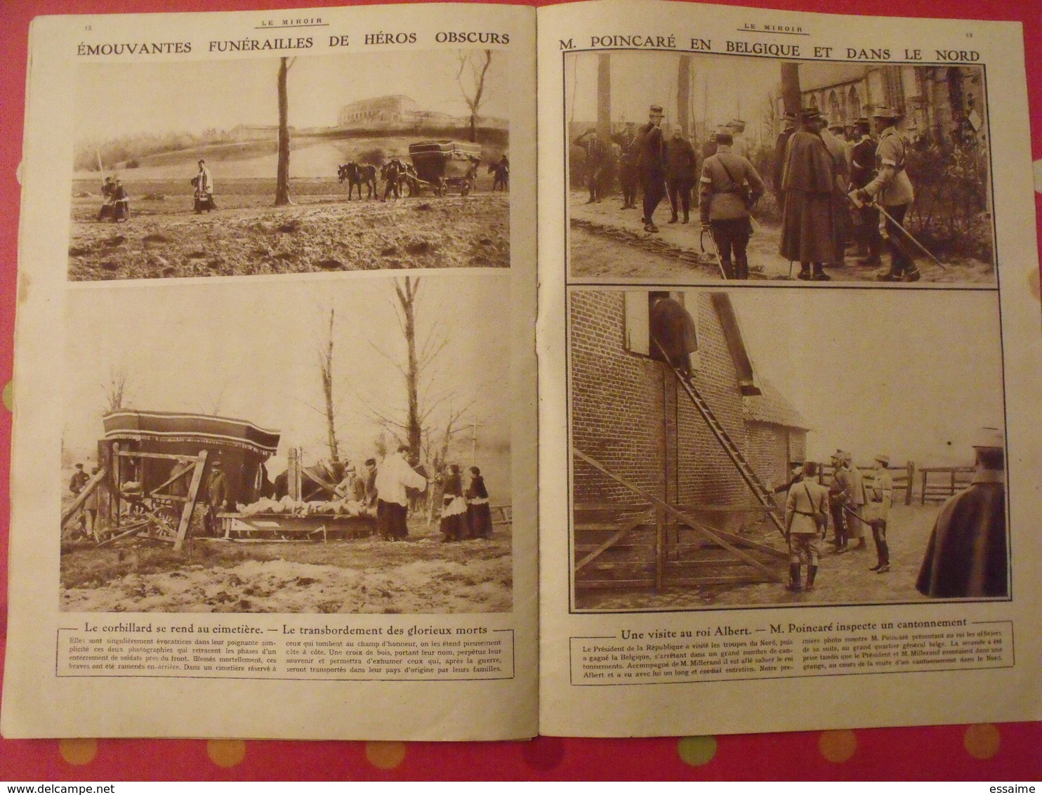 7 n° de "Le miroir". 1915.  l'actualité de l'époque très illustrée pendant la guerre 14-18. nombreuses photos