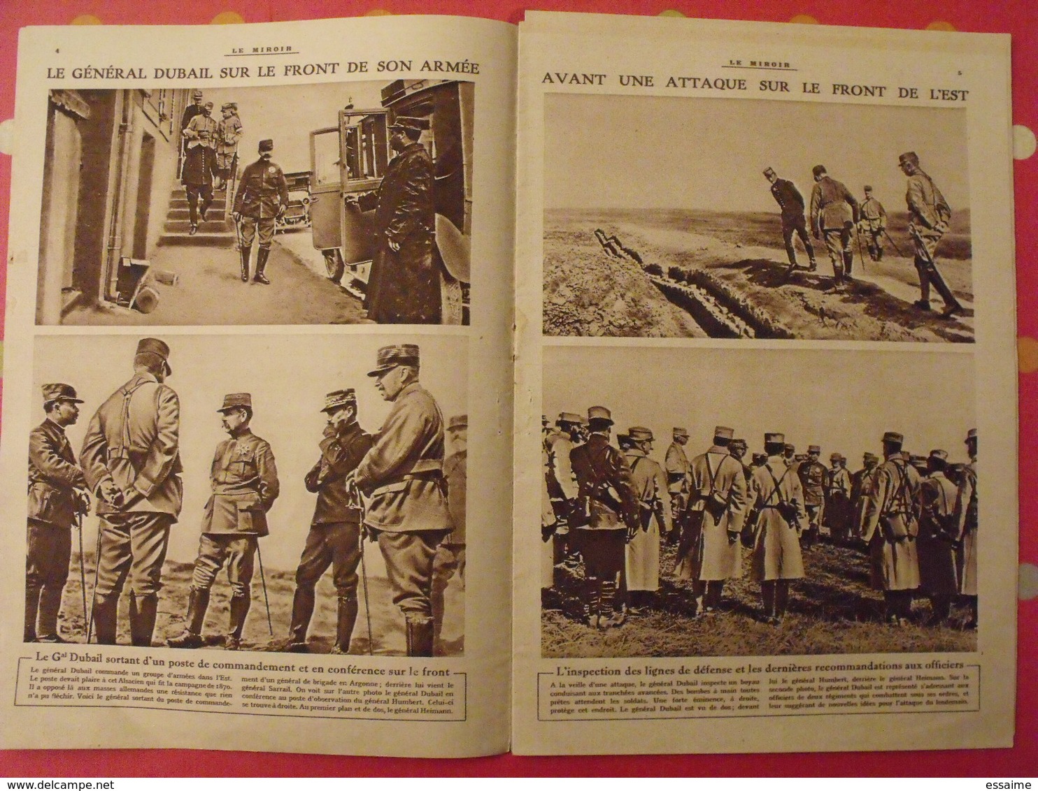 7 n° de "Le miroir". 1915.  l'actualité de l'époque très illustrée pendant la guerre 14-18. nombreuses photos