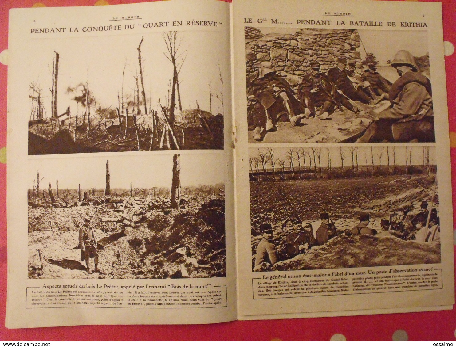 7 n° de "Le miroir". 1915.  l'actualité de l'époque très illustrée pendant la guerre 14-18. nombreuses photos