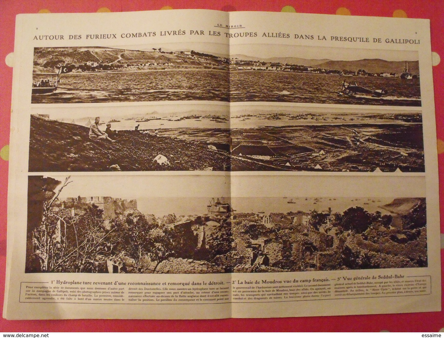 7 n° de "Le miroir". 1915.  l'actualité de l'époque très illustrée pendant la guerre 14-18. nombreuses photos