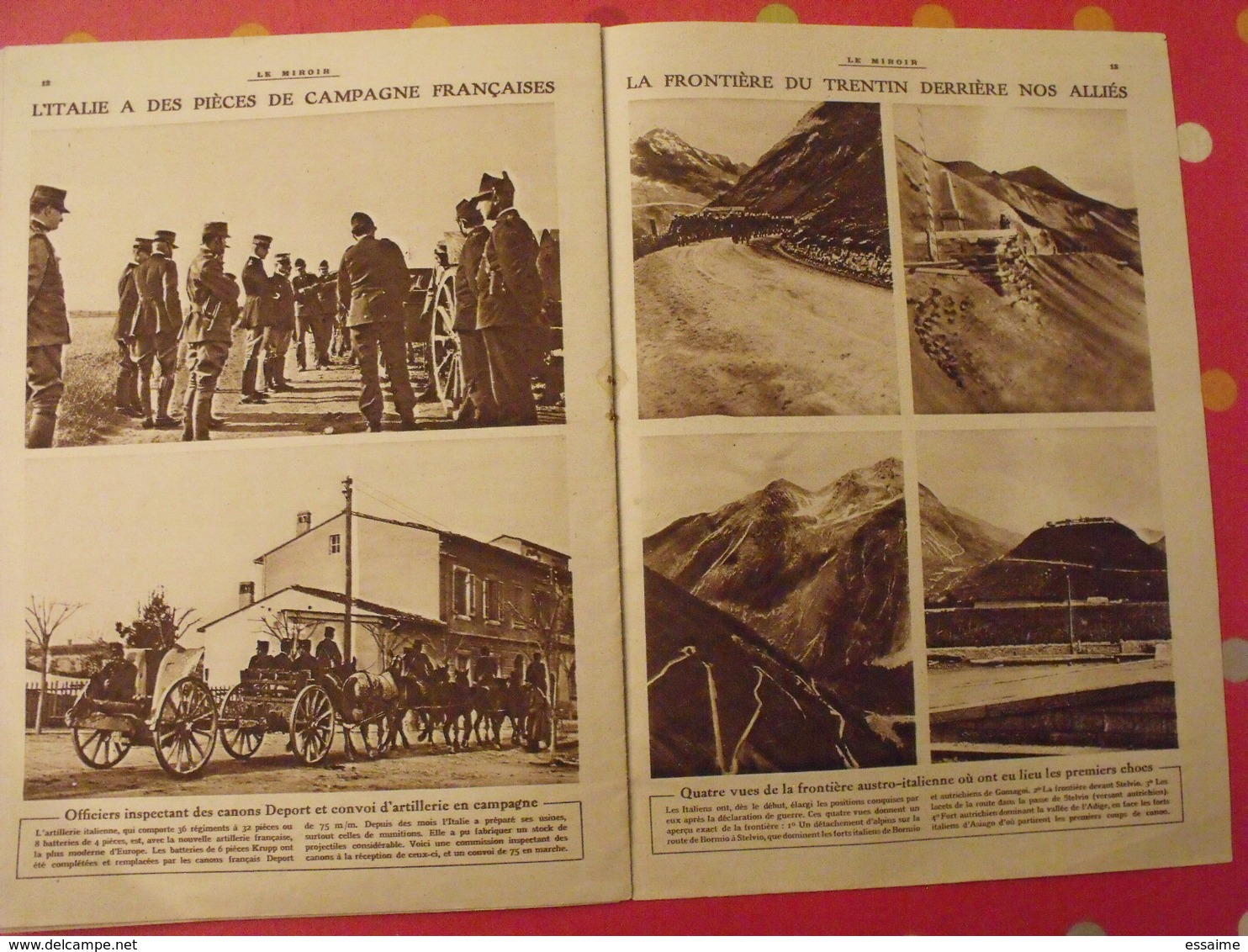 7 n° de "Le miroir". 1915.  l'actualité de l'époque très illustrée pendant la guerre 14-18. nombreuses photos