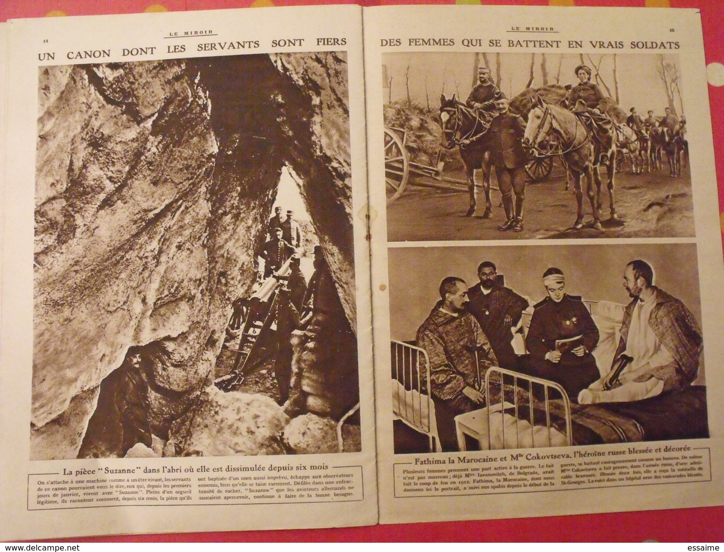 7 n° de "Le miroir". 1915.  l'actualité de l'époque très illustrée pendant la guerre 14-18. nombreuses photos