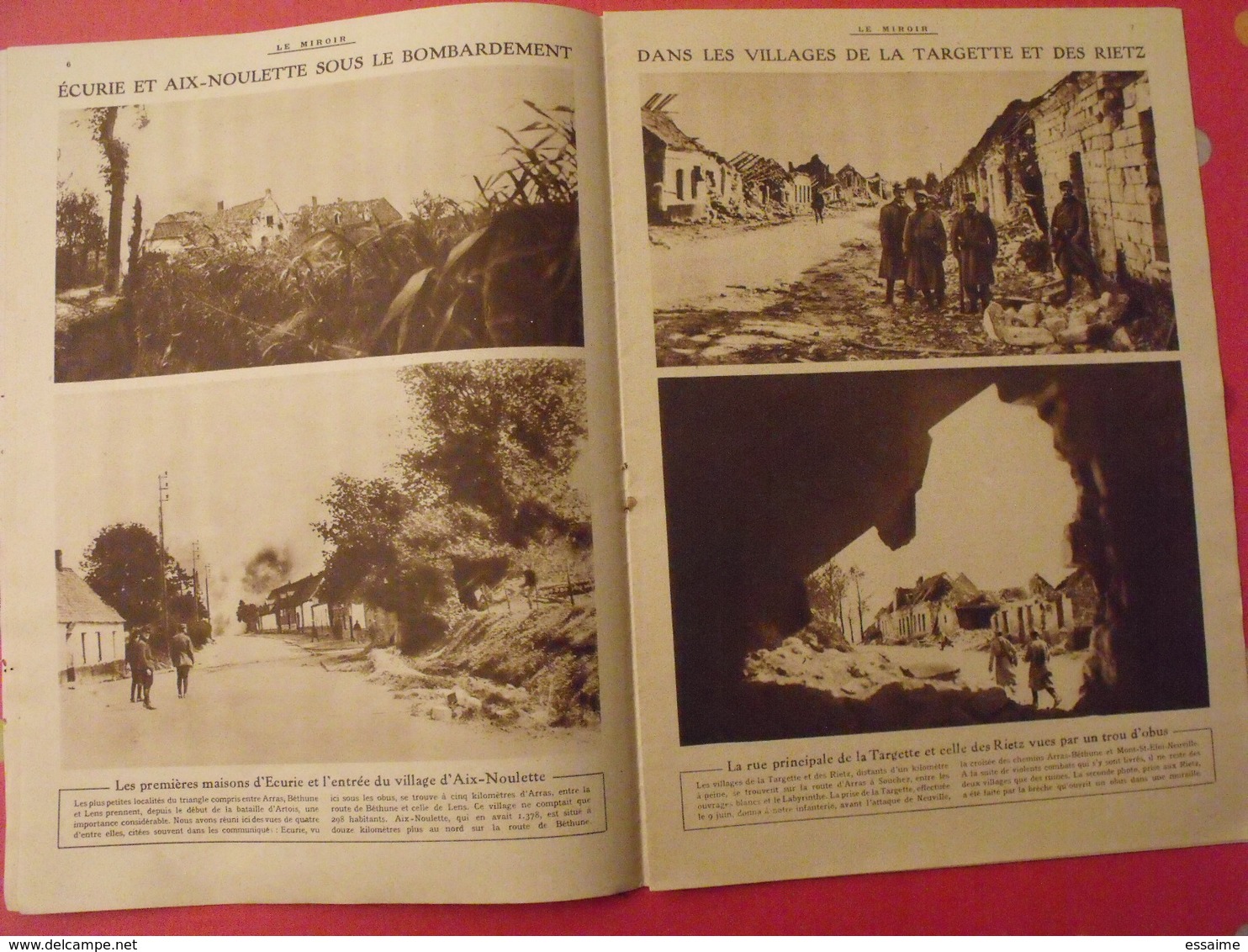 7 n° de "Le miroir". 1915.  l'actualité de l'époque très illustrée pendant la guerre 14-18. nombreuses photos