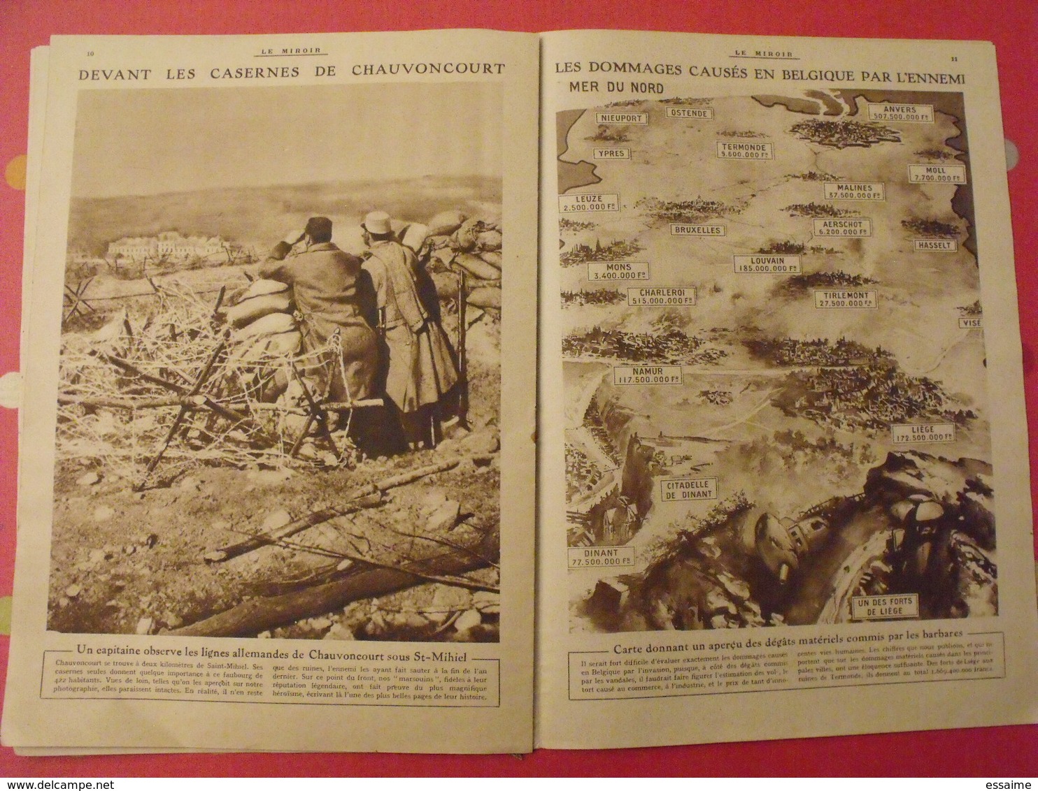 7 n° de "Le miroir". 1915.  l'actualité de l'époque très illustrée pendant la guerre 14-18. nombreuses photos