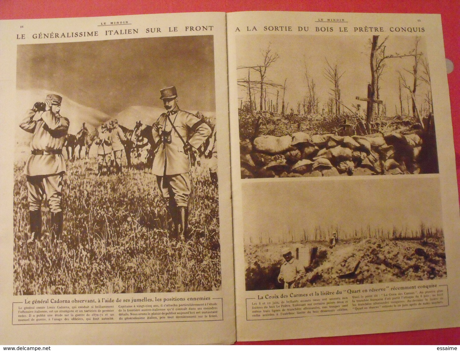 7 n° de "Le miroir". 1915.  l'actualité de l'époque très illustrée pendant la guerre 14-18. nombreuses photos