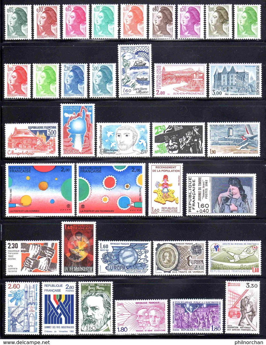 France 1982 Année Complète Neuve** (sauf N°2191 Et 2192)  TB     19,50 €  (cote 99 €   72 Valeurs) - 1980-1989