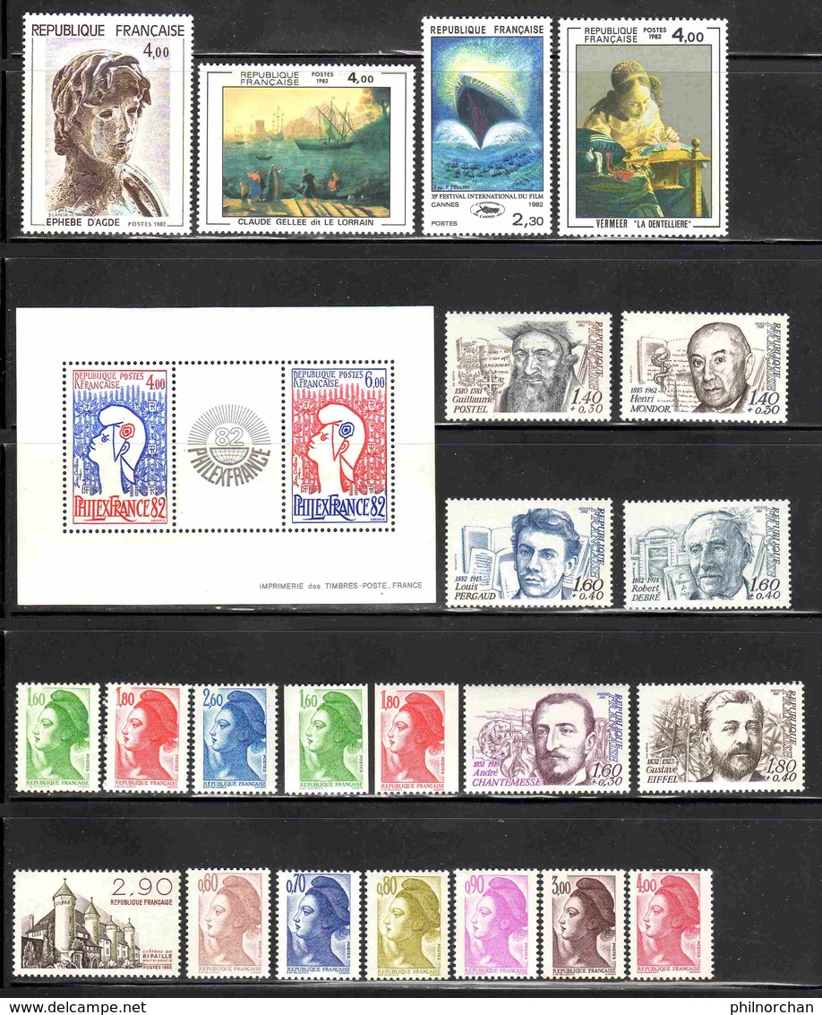 France 1982 Année Complète Neuve** (sauf N°2191 Et 2192)  TB     19,50 €  (cote 99 €   72 Valeurs) - 1980-1989