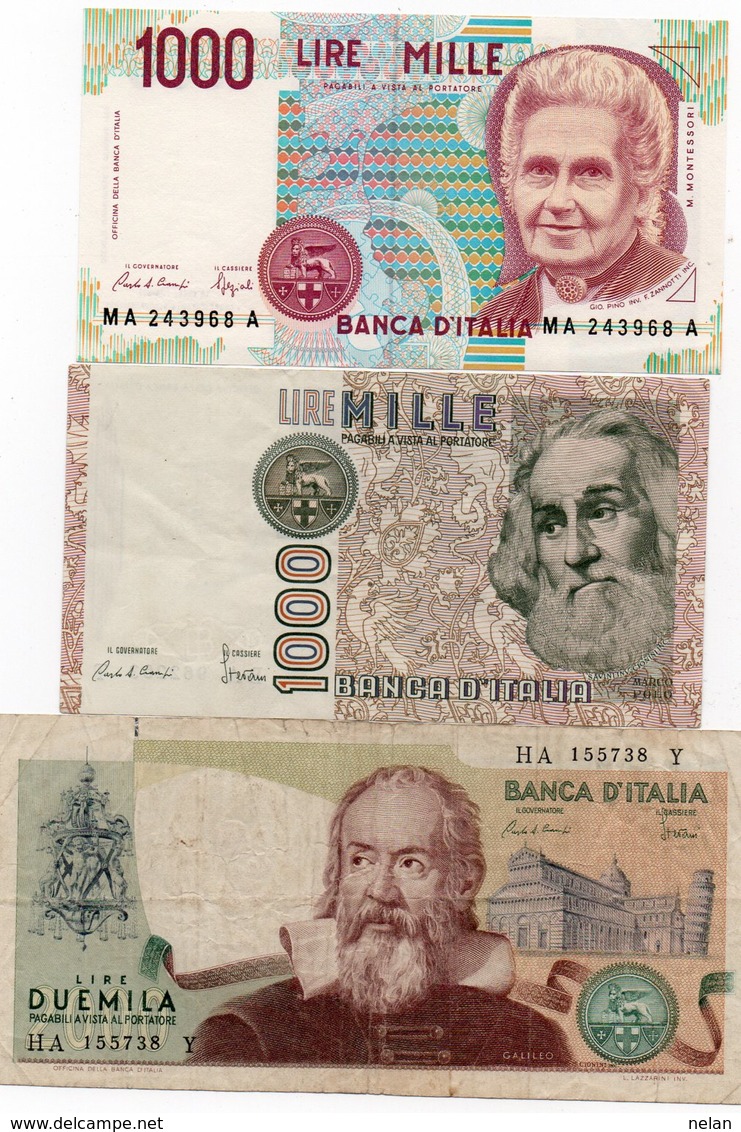 ITALIA  1000,2000 LIRE CIRCOLATED - 1000 Liras