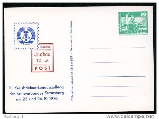 DDR PP16 D2/059 Privat-Postkarte AUSSTELLUNG STRAUSBERG 1976  NGK 4,00 € - Private Postcards - Mint