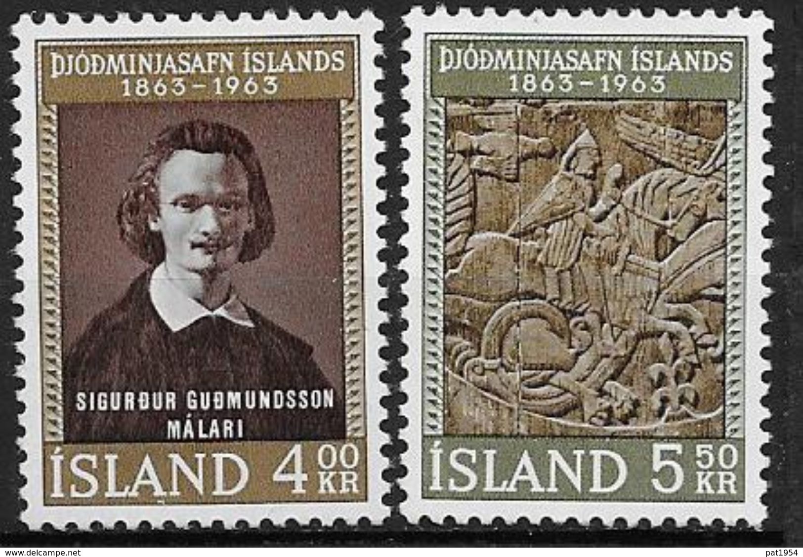 Islande 1963 N° 323/324  Neufs ** MNH Musée National - Ungebraucht