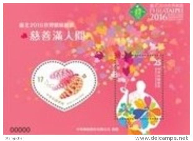 Special Taiwan 2016 Charity Around Taiwan Stamps S/s Heart Bird Love Clover Unusual - Unused Stamps