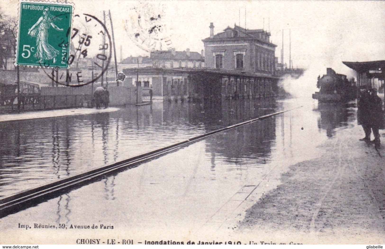 94 - Val De Marne - CHOISY Le ROI - Un Train En Gare - Inondations De Janvier 1910 - Choisy Le Roi