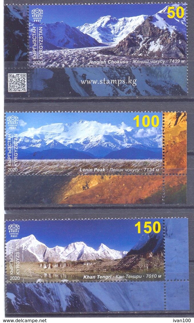 2020. Kyrgyzstan, Mountains, Seven-Thousanders In Kyrgyzstan, 3v, Mint/** - Kyrgyzstan