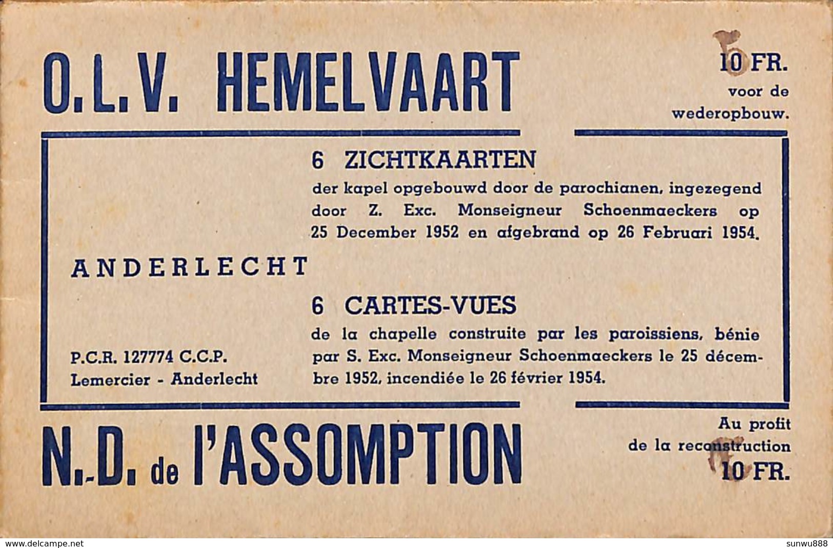 Anderlecht - OLV Hemelvaart - ND De L'Assomption - 4 Cartes Vues Uniquement... - Anderlecht