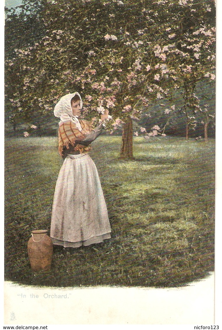 "Lsdy. In The Orchard" Tuck RuralLife Series PC # 1422 - Tuck, Raphael