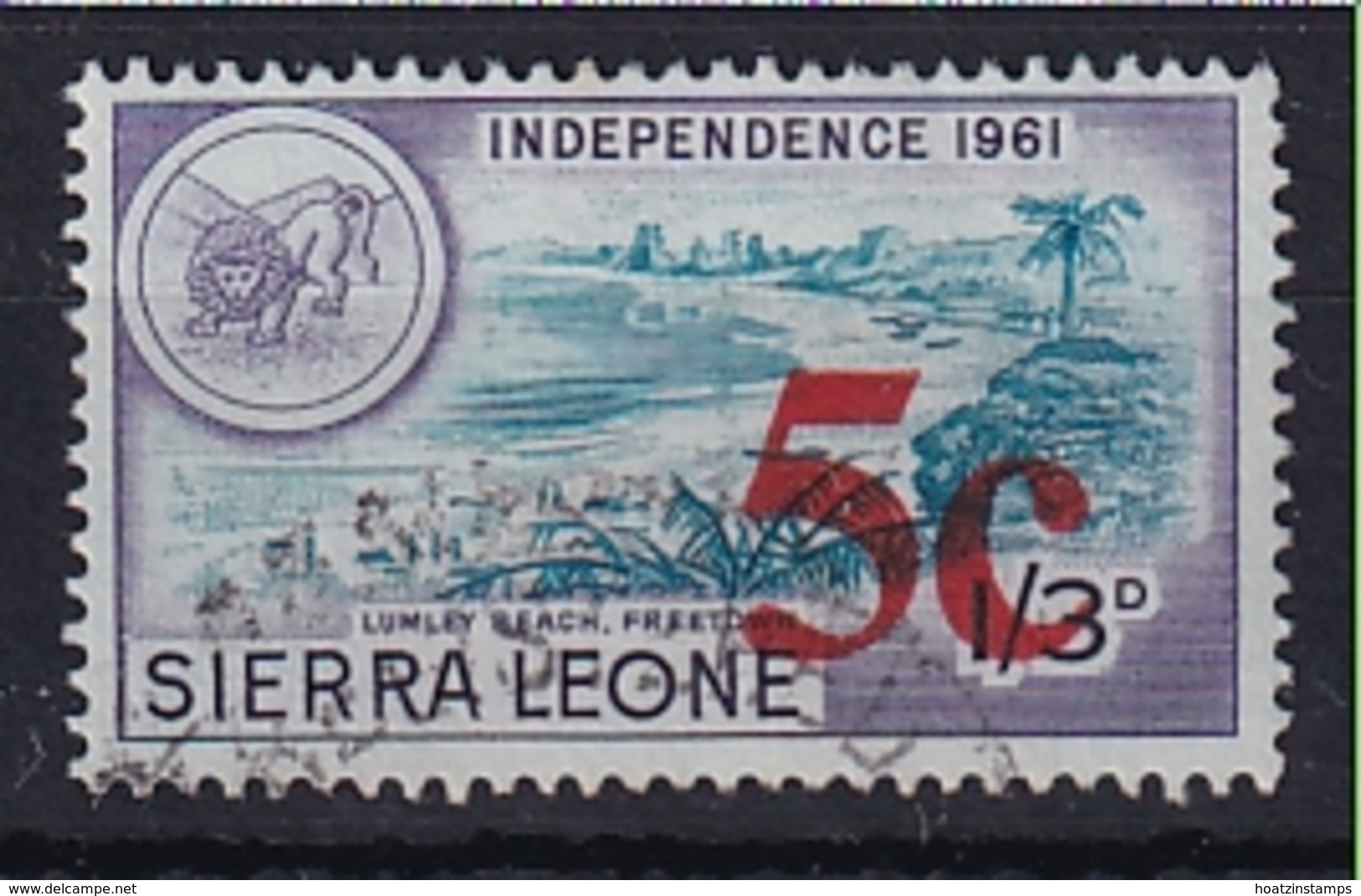 Sierra Leone: 1964/66   Decimal Currency - Surcharge    SG341     5c On 1/3d      Used - Sierra Leone (1961-...)