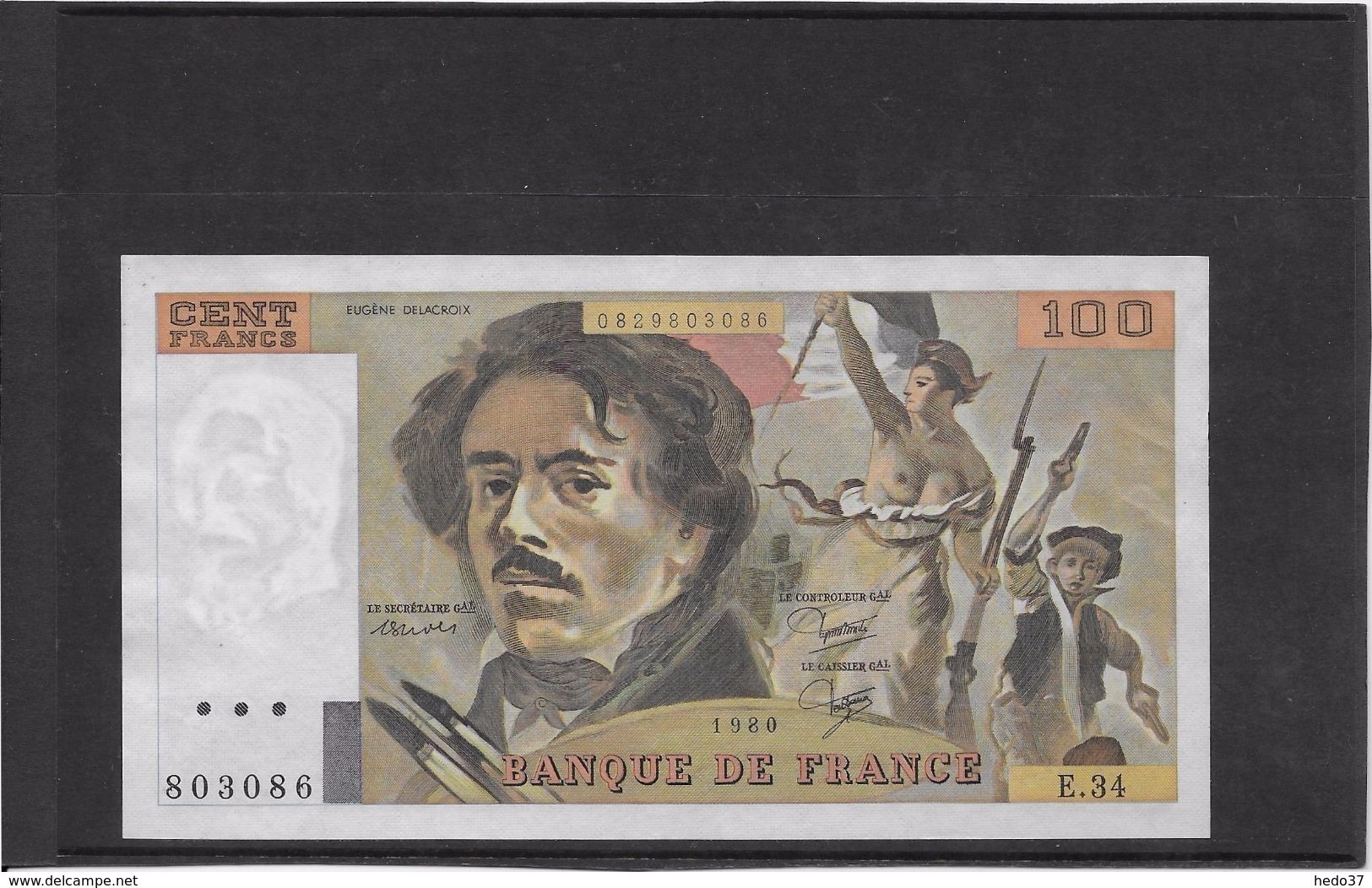 France 100 Francs Delacroix - Neuf - 1980 - Fayette 69-4a - 100 F 1978-1995 ''Delacroix''