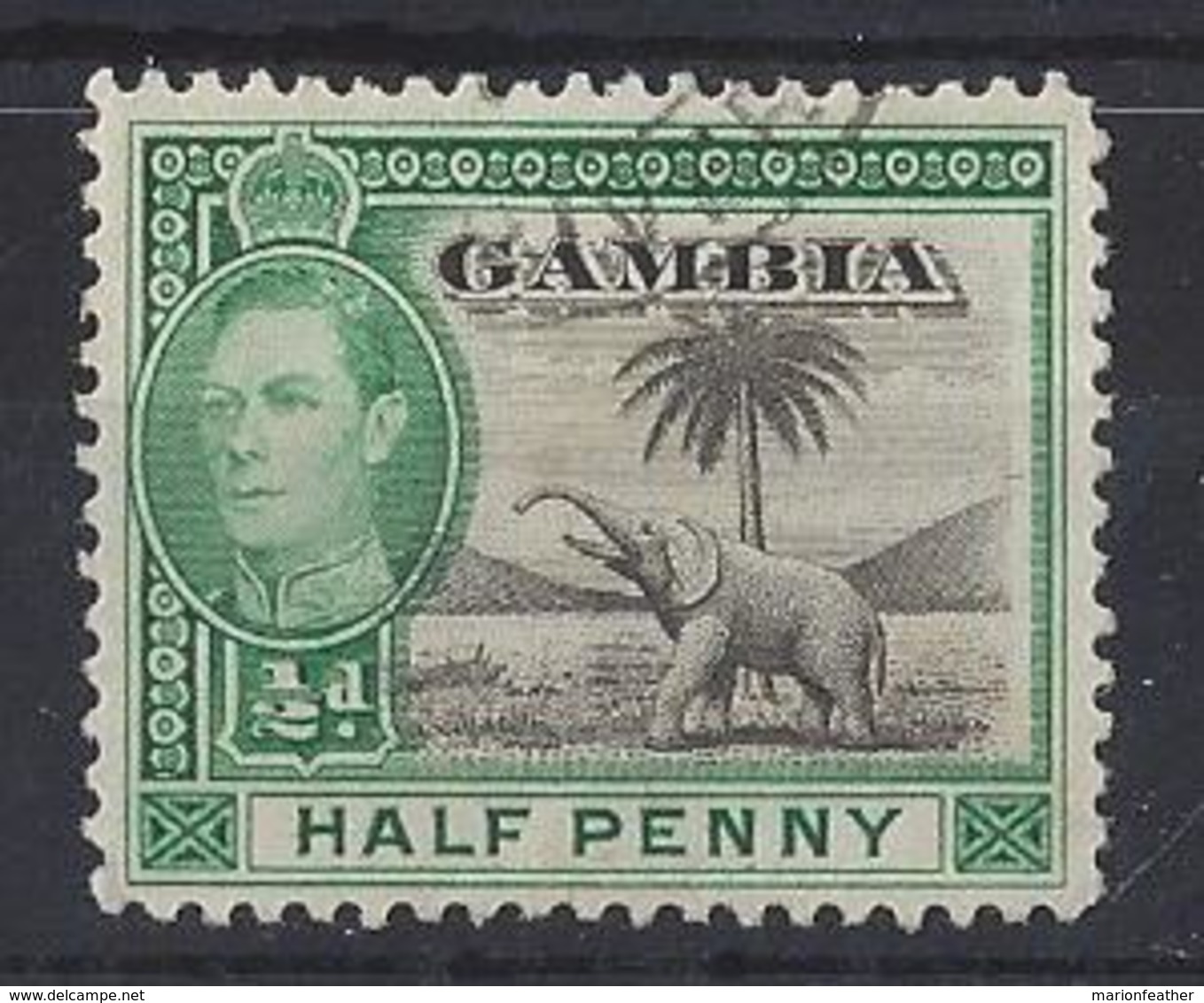 GAMBIA.......KING GEORGE VI.(1936-52).....HALFd.....SG150.....VFU... - Gambia (...-1964)