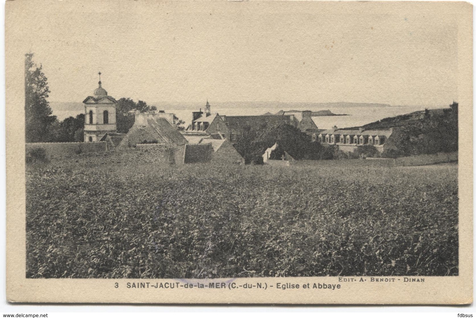 1929 Saint-Jacut-de-la-Mer   Eglise Et Abbaye - Ed A Benoit - Kerk Church Abbey  Abdij - Saint-Jacut-de-la-Mer