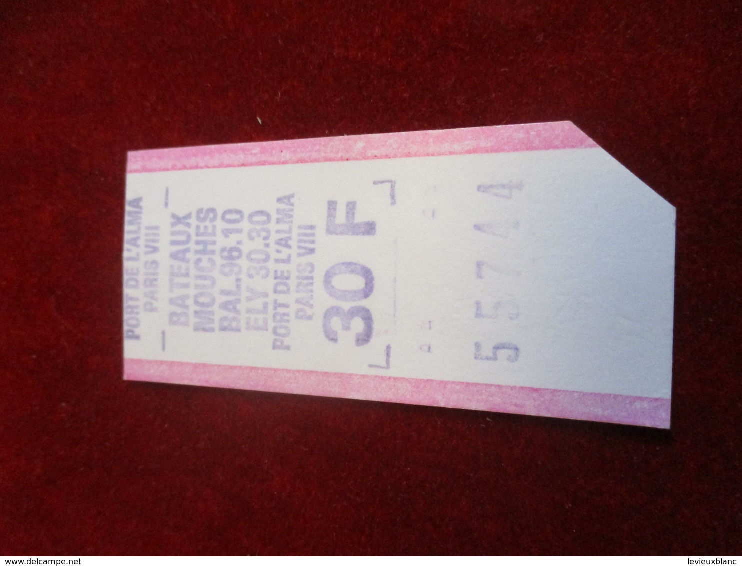 Ticket De Transport/ Bateaux Mouches / Pont De L'Alma/  Paris/  Vers 1980-90    TCK157 - Andere & Zonder Classificatie