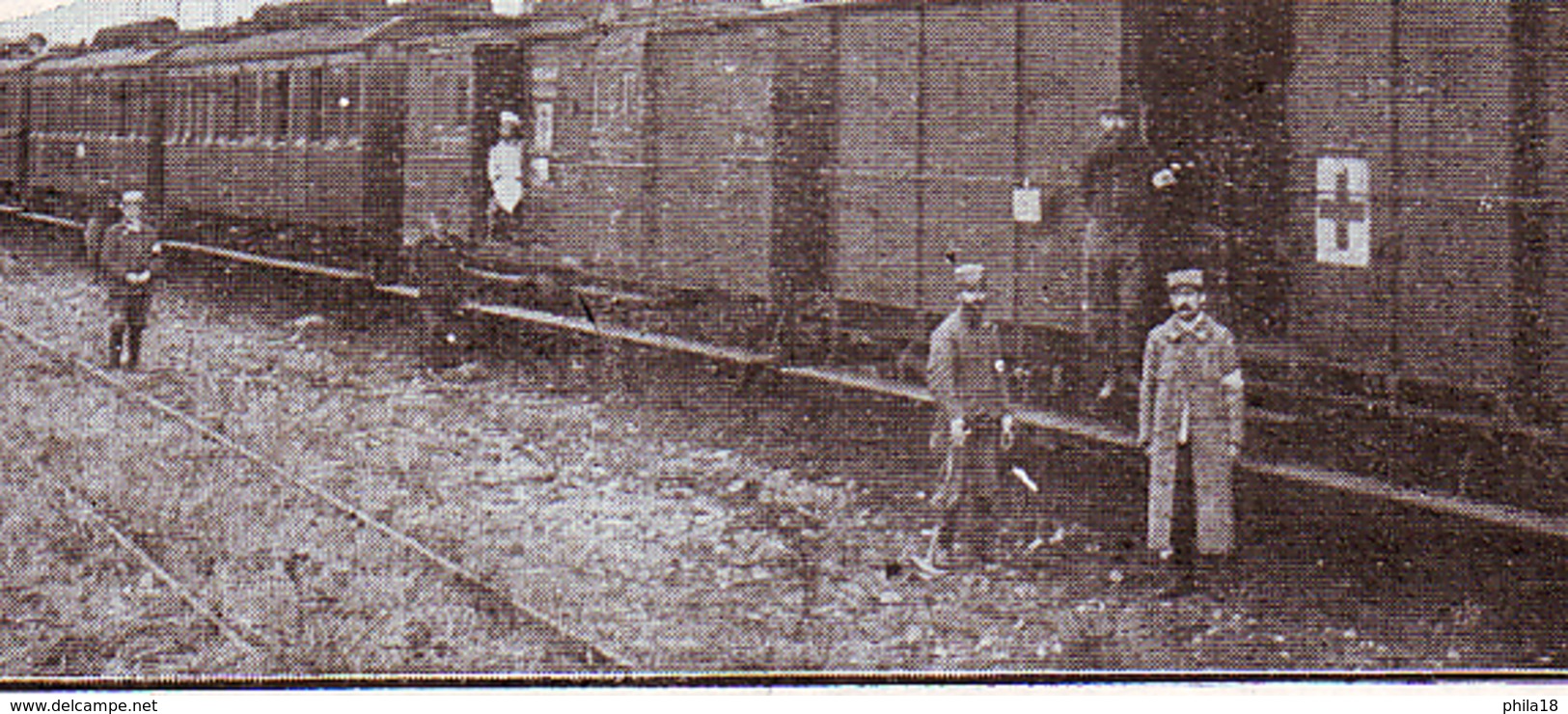 MLITARIA SANTE CROIX ROUGE SNCF CHANSON SUR LAIR PAIMPOLAISE TRAIN SANITAIRE S P P L M N° 4 BIS A GENEVREUILLE HT SAONE - War 1914-18