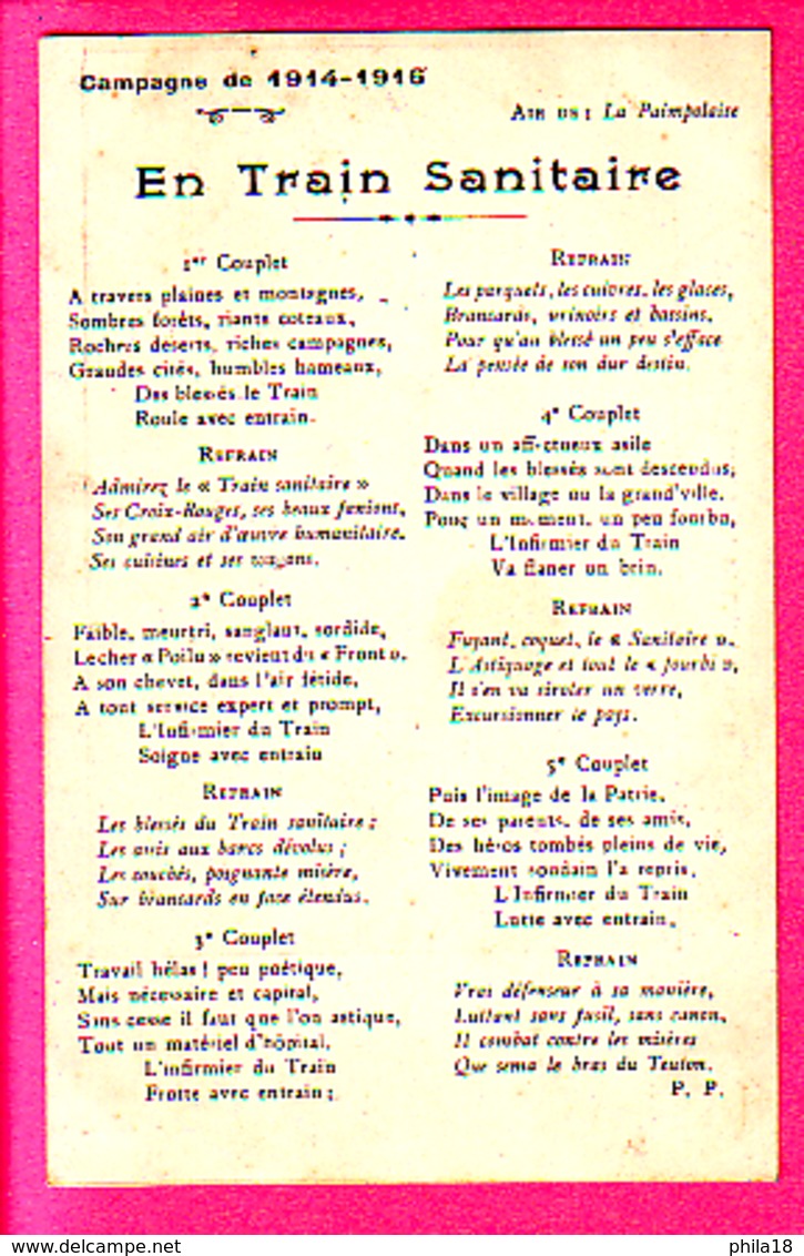 MLITARIA SANTE CROIX ROUGE SNCF CHANSON SUR LAIR PAIMPOLAISE TRAIN SANITAIRE S P P L M N° 4 BIS A GENEVREUILLE HT SAONE - War 1914-18