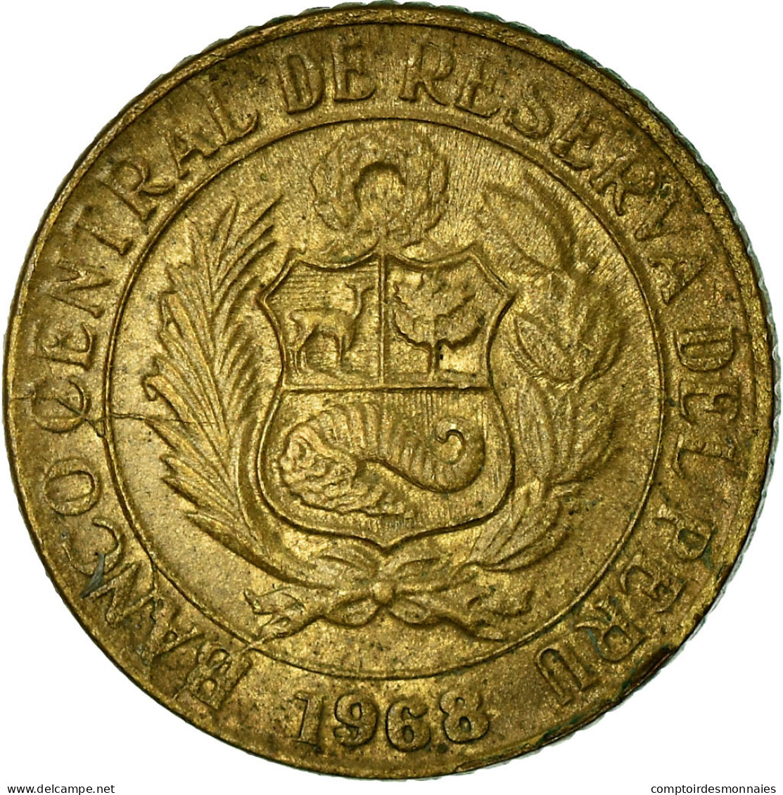 Monnaie, Pérou, 5 Centavos, 1968, TTB, Laiton, KM:244.1 - Pérou