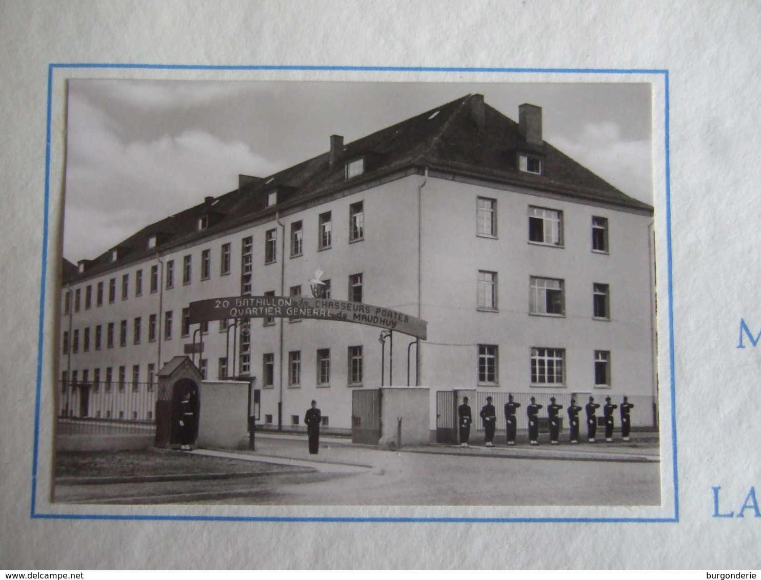 QUARTIER GENERAL MAUD'HUY (CHASSEURS PORTES: INSIGNE) / (TUBINGEN?) / BELLE CARTE DE VOEU AVEC PHOTO - Casernes