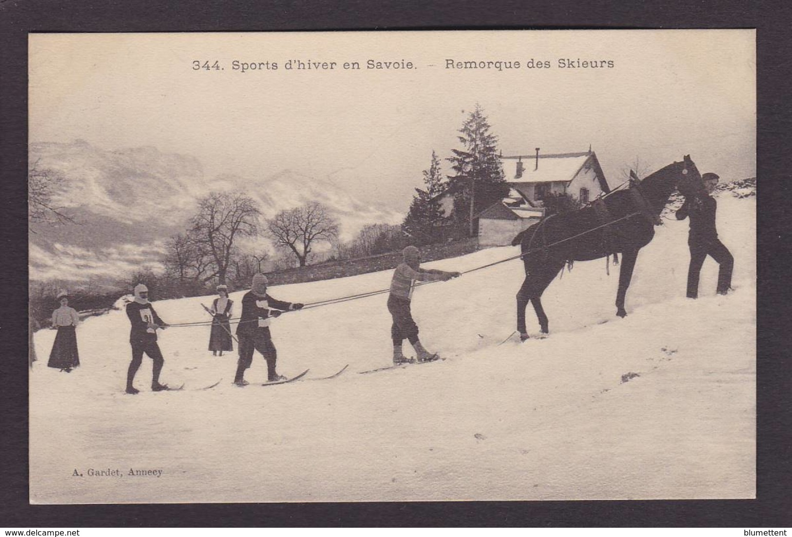 CPA Haute Savoie 74 Annecy Sport D'hiver Remorque Des Skieurs Non Circulé - Annecy