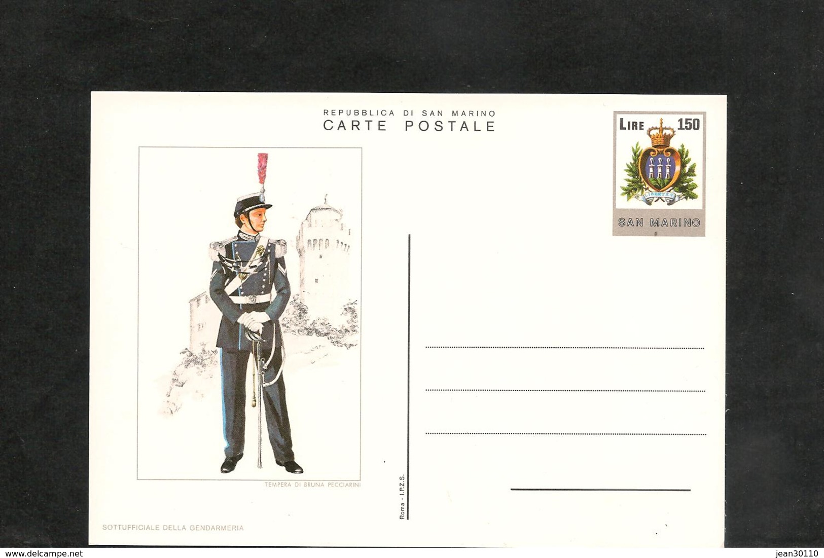 SAINT MARIN ENTIER POSTAL NON CIRCULE UNIFORME SAINT MARIN - Postal Stationery
