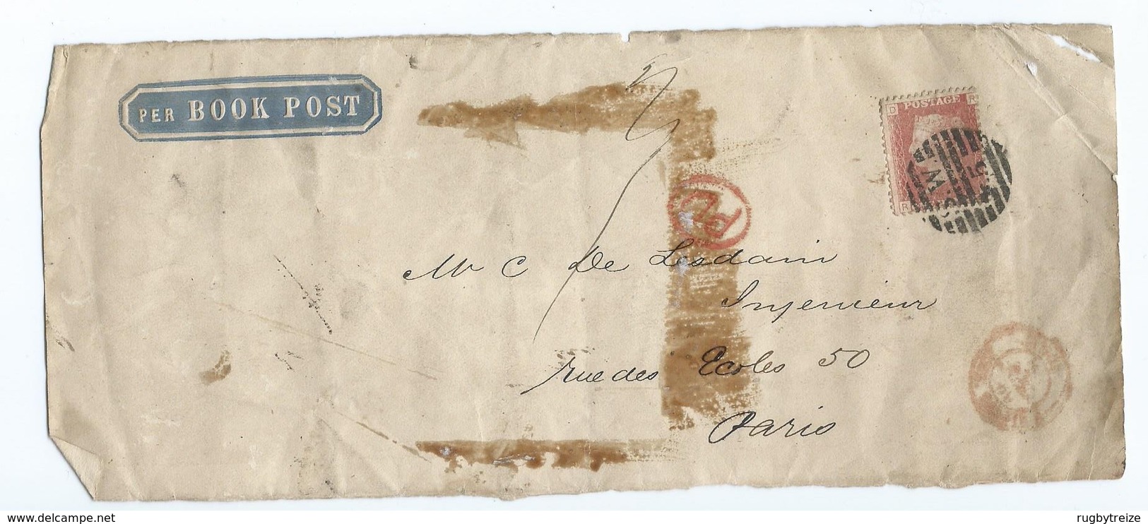 3266 - Devant De  Lettre Per Book Post - One 1 Penny Victoria Cachet SW 5 - Storia Postale