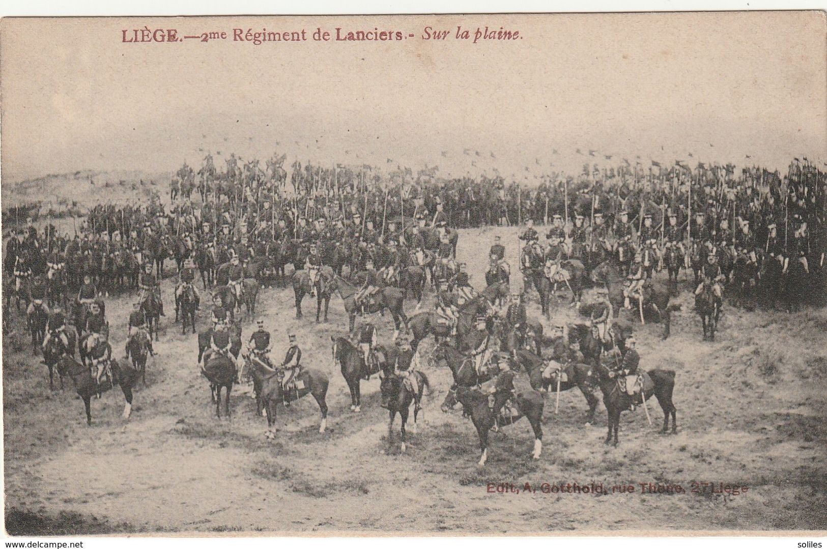 ARMEE BELGE - LIEGE 2eme  Régiment De Lanciers Sur La Plaine - Manoeuvres