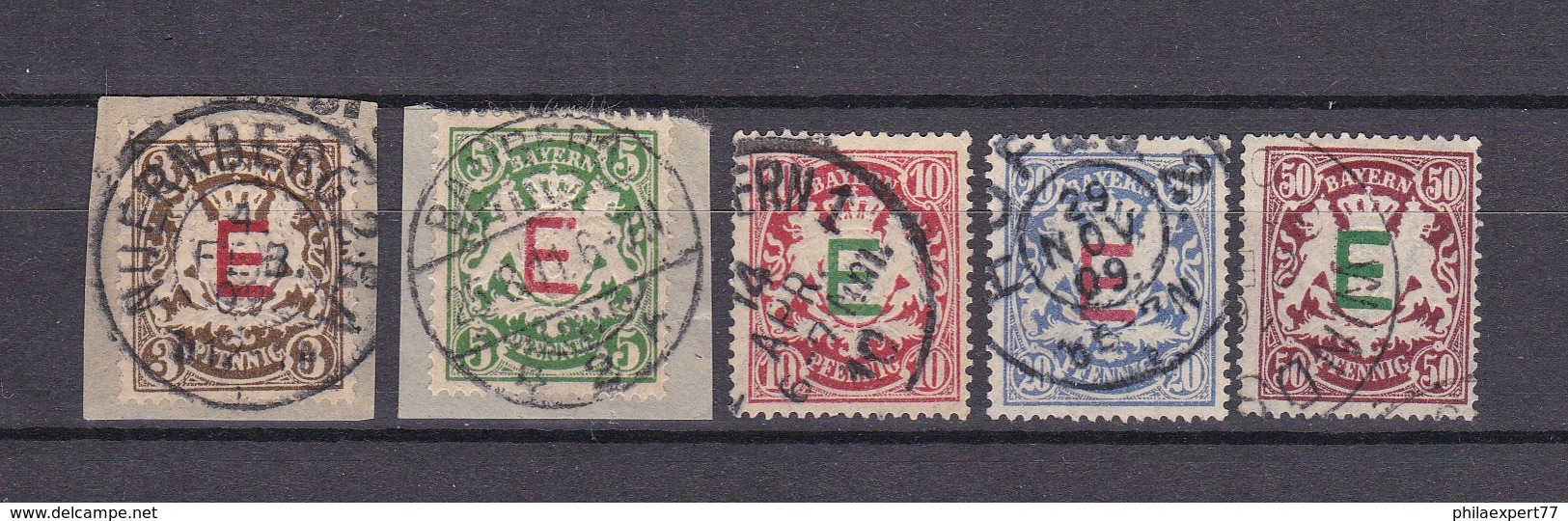 Bayern - 1908 - Dienstmarken - Michel Nr. 1/5  - Gest. - Other & Unclassified