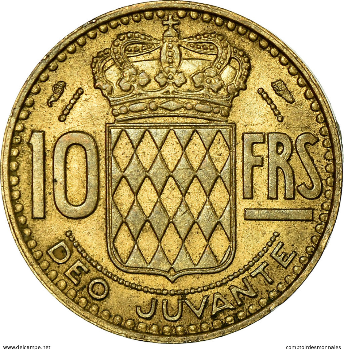 Monnaie, Monaco, Rainier III, 10 Francs, 1950, TTB, Aluminum-Bronze, Gadoury:MC - 1949-1956 Anciens Francs