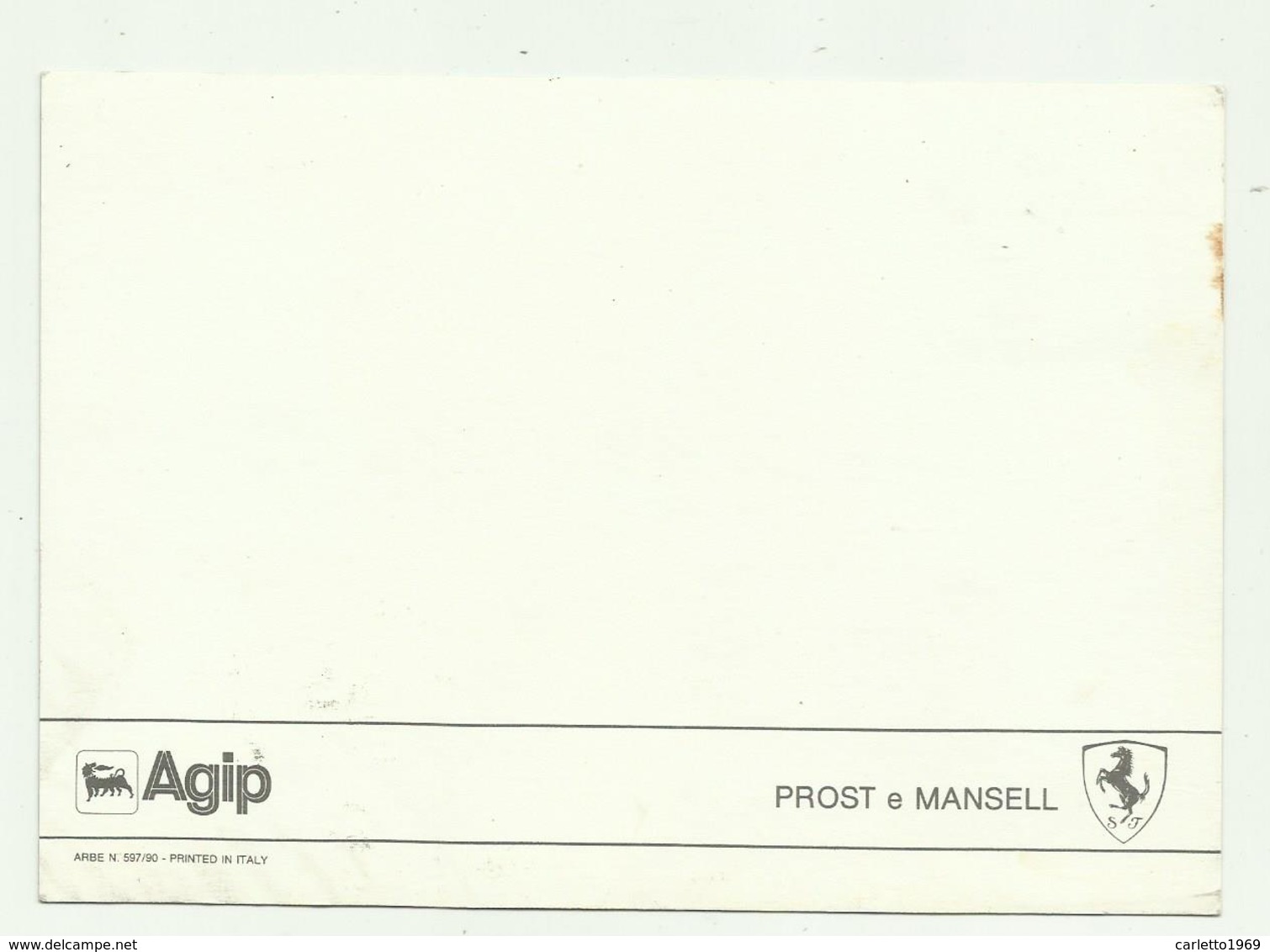 FERRARI CON FIRME STAMPATE DI PROST E MANSELL 1990  - NV FG - Autres & Non Classés