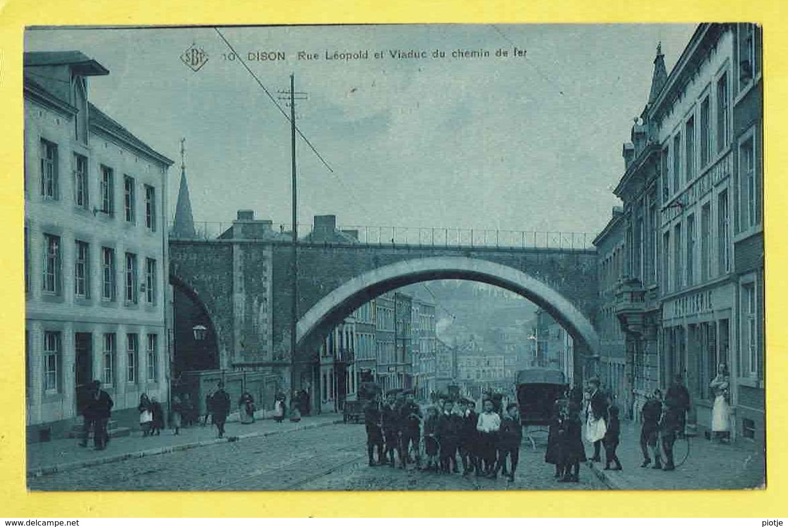 * Dison (Liège - Luik - La Wallonie) * (SBP, Nr 10) Rue Léopold Et Viaduc Du Chemin De Fer, Animée, Confiserie, Pont TOP - Dison