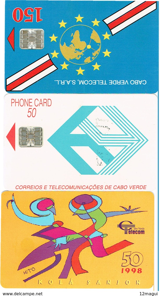 PHONECARDS-- PORTUGAL-CAPE VERDE--3  DIFFETENTS CARDS - Kaapverdische Eilanden