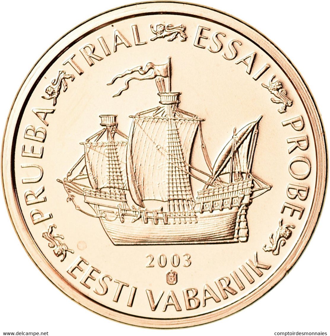 Estonia, Euro Cent, 2003, Unofficial Private Coin, SPL, Copper Plated Steel - Privatentwürfe