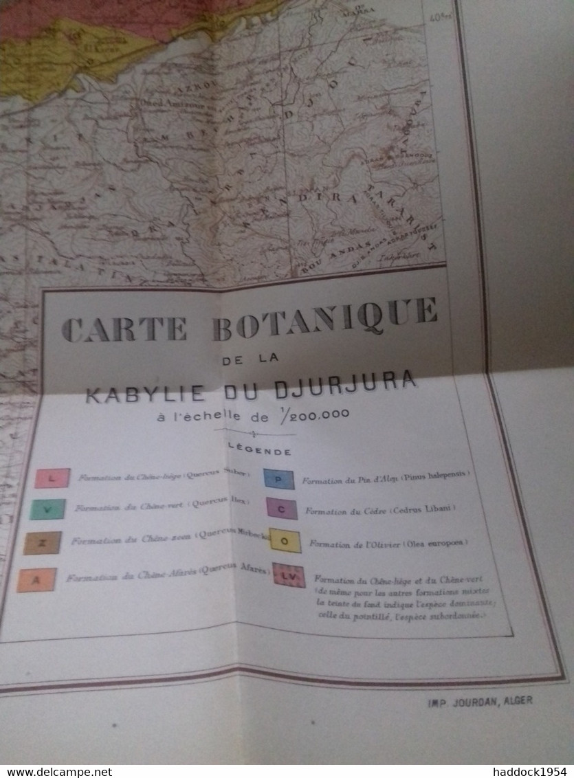 Cartes Botaniques De La Kabylie Du Djurjura DELAGRAVE 1909 - Mapas Geográficas