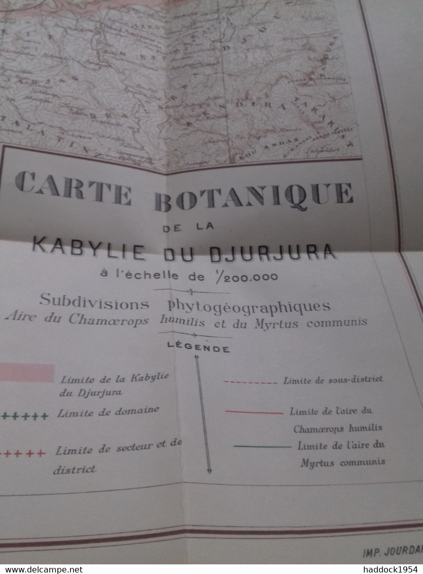 Cartes Botaniques De La Kabylie Du Djurjura DELAGRAVE 1909 - Mapas Geográficas