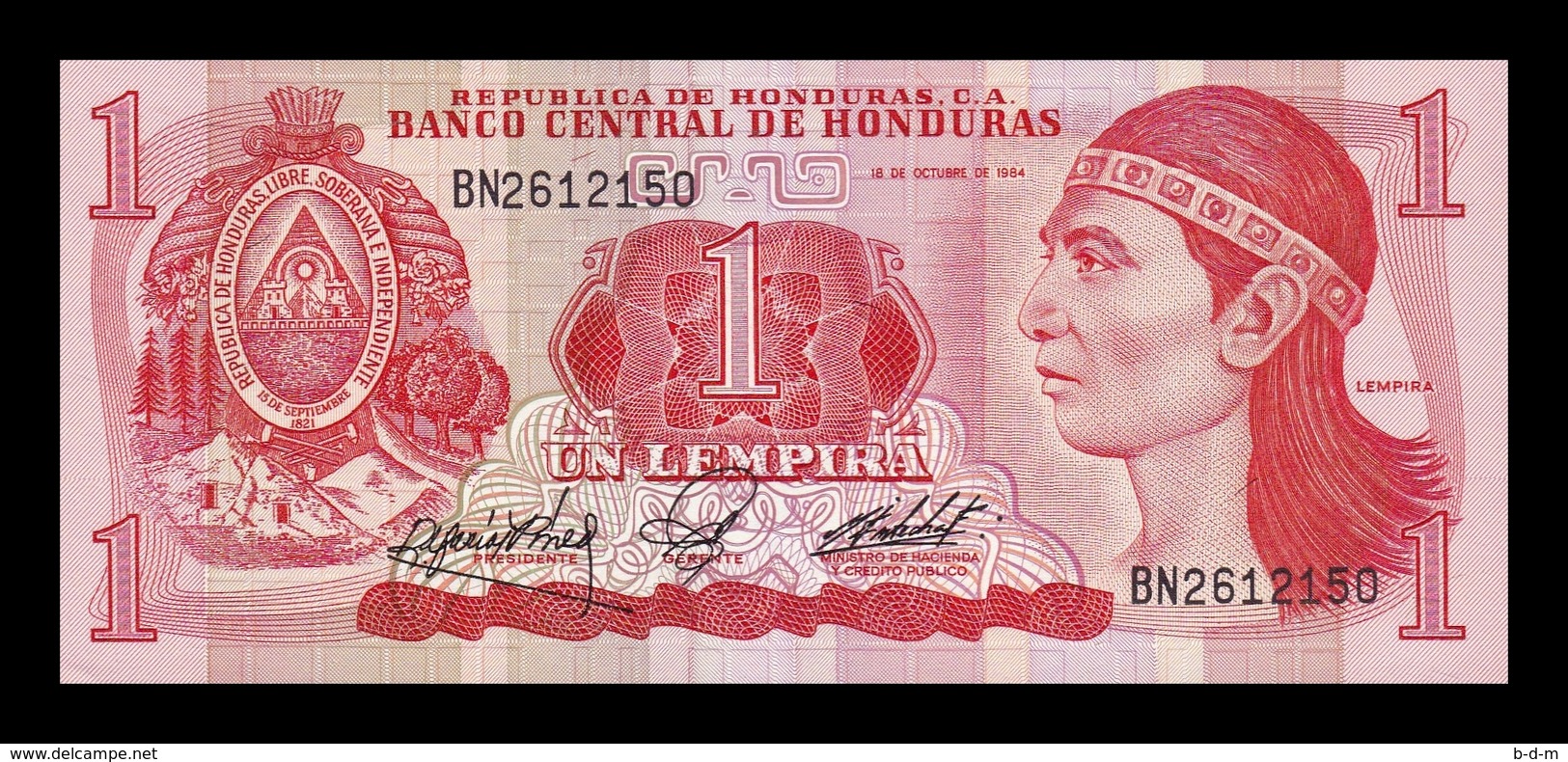 Honduras 1 Lempira 1984 Pick 68b SC UNC - Honduras