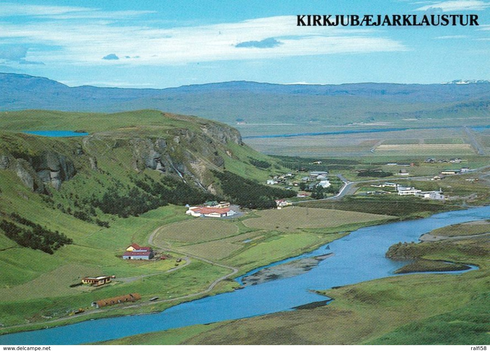 1 AK Island / Iceland * Blick Auf Kirkjubæjarklaustur - Luftbildaufnahme * - Island