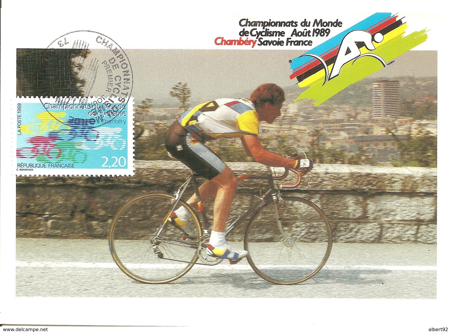 1989 Championnats Du Monde De Cyclisme : Chambéry ;carte Maximum. - Championnat D'Europe (UEFA)